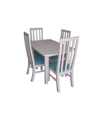JUEGO DE COMEDOR DE MADERA RESPALDO 3 LIRAS