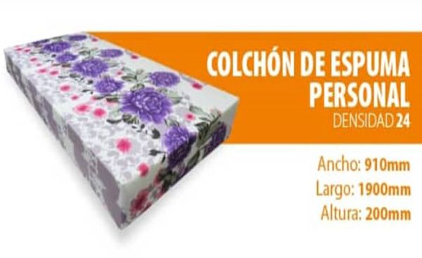 COLCHON DE ESPUMA PERSONAL 910X1900X200 DT 24 TD