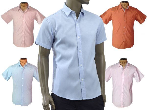 CAMISA MANGA CORTA VESTIR HOMBRE COLOR ENTERO
