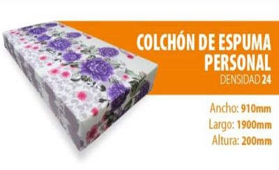 COLCHON DE ESPUMA PERSONAL 910X1900X200 DT 24 TD