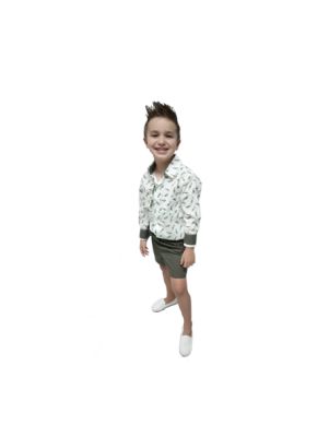 CONJUNTO DE CAMISA ML Y SHORT DE NIÑO  ESTAMP. AVION