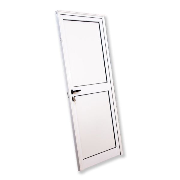 PUERTA DE UNA HOJA LACADA EN BLANCO Y ENCHAPE DE MELAMINA DE 900X2100 
