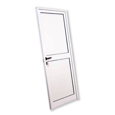 PUERTA DE UNA HOJA LACADA EN BLANCO Y ENCHAPE DE MELAMINA DE 700X2100 